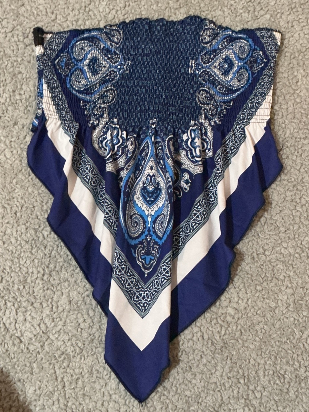 Blue Paisley Bandana Top